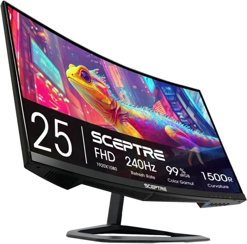 Miniatura 7 de Sceptre Nuevo monitor para juegos de 24.5 pulgadas 240+Hz 1ms DisplayPort x2 HDMI x2 100% sRGB AMD FreeSync Premium Altavoces integrados, negro
