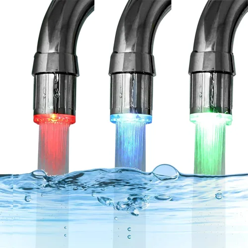 Luz LED de grifo de agua con gradiente sensible a la temperatura de 3 colores - Grifo que cambia de color para cocina y baño Grifo LED [sensible a