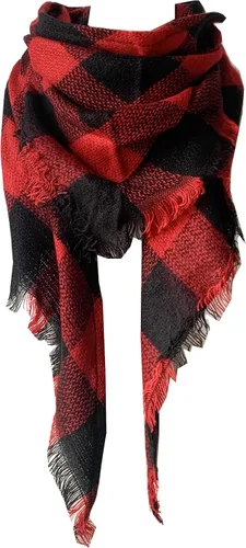 Miniatura 78 de Wander Agio - Bufanda envolvente con diseño a cuadros o triangular para mujer, cálida y larga, de punto, sensación de cachemira, chal