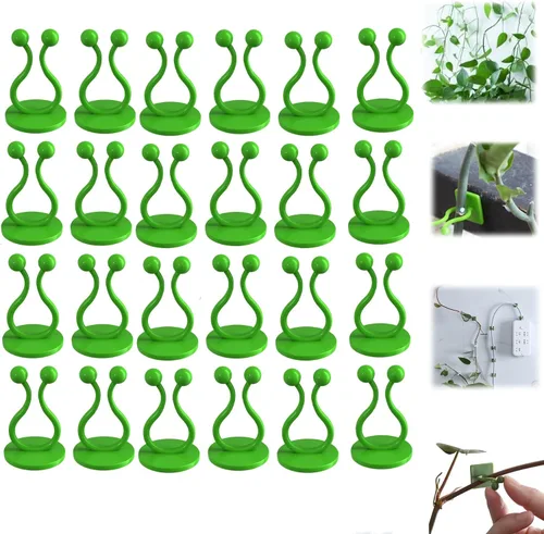 Miniatura 14 de HISKI Clips de pared para escalada de plantas, fijador de plantas verdes con gancho autoadhesivo, clips de pared para plantas trepadoras, clips
