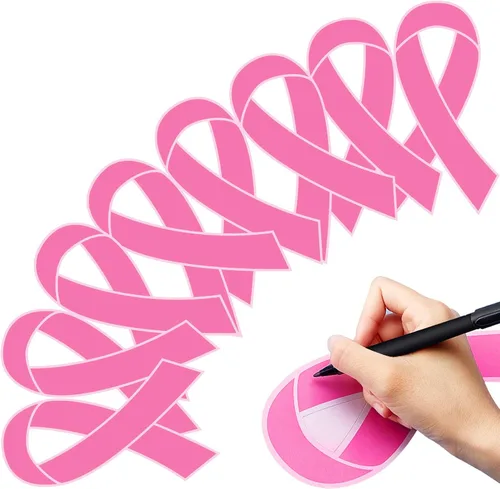 Cintas de papel de concienciación sobre el cáncer de mama de color rosa de 7.1 in para suministros de eventos públicos y sociales para mujeres y