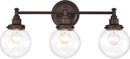 Miniatura 7 de Chloe Lighting Milo - Accesorio de tocador de baño de bronce aceitado de 3 luces de transición de 24 pulgadas de ancho