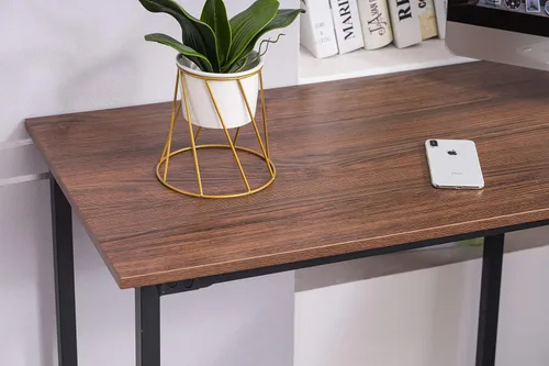 Miniatura 6 de ivinta Escritorio para computadora en forma de L, escritorio de esquina moderno para espacio pequeño, sala de estar, dormitorio, 7121 (marrón)