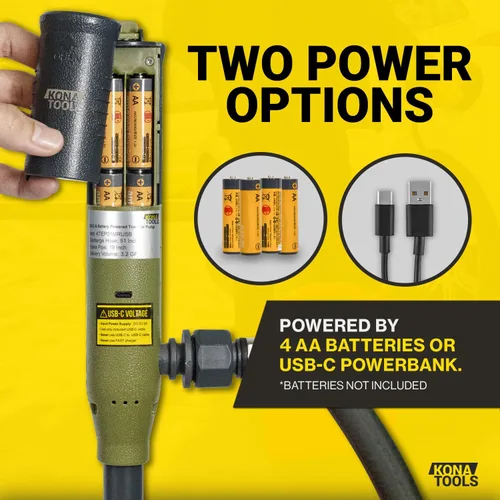 Miniatura 2 de Bomba portátil de transferencia de combustible con manguera de goma KTEP01MRUSB – Alimentada por batería y USB-C Boquilla de seguridad, manguera