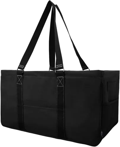 Miniatura 58 de NGIL Bolsa de comestibles reutilizable extra grande plegable de gran tamaño para comestibles, almacenamiento, picnic, playa, Flecha-negro