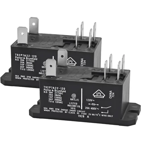 Miniatura 7 de Relé de energía T92P7A22-120, DPST-NO (2 Forma A) - 120VAC, 30A, Relé de propósito general de 6 pines, reemplaza la pieza 10459304