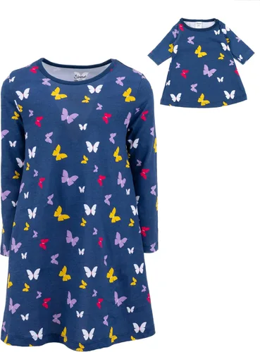 Miniatura 3 de Leveret - Conjunto de vestidos a juego para niña y para muñeca, 100% algodón, gran variedad de estilos, (tallas de 2 a 14 años)