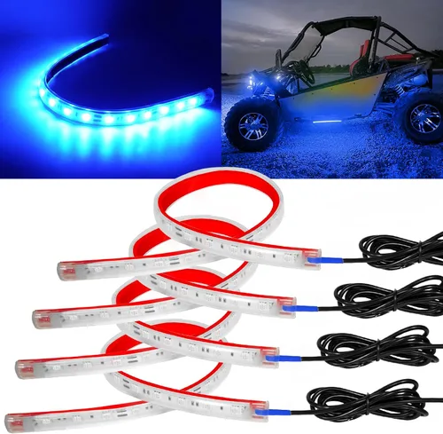 YONGMING Tira de luces LED de 12 voltios, impermeable, azul, 12.6 pulgadas, luces LED para exteriores e interiores para carrito de golf, barco,