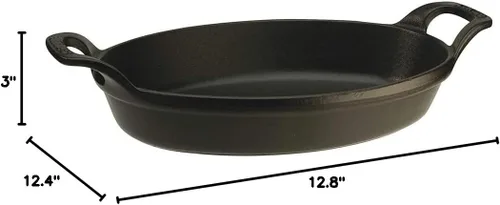 Miniatura 2 de staub Dish 40509-342 - Plato ovalado apilable, negro, 12.6 pulgadas (12.6 in), esmalte, hierro