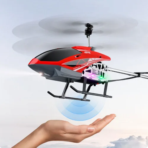 Miniatura 5 de Helicóptero Rc resistente a la caída grande rojo 3.5 canales de control remoto helicóptero juguetes regalo con luz LED noche