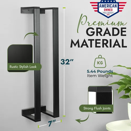 Miniatura 2 de Estante de pared para mantas: estante flotante para sala de estar y dormitorio, soporte rústico para mantas montado en la pared, organizador de ropa