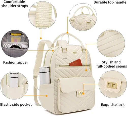 Miniatura 3 de Linda Mochila Estética para Escuela Secundaria y Preparatoria, para Adolescentes y Estudiantes Universitarias, Mochila para Laptop para Mujeres