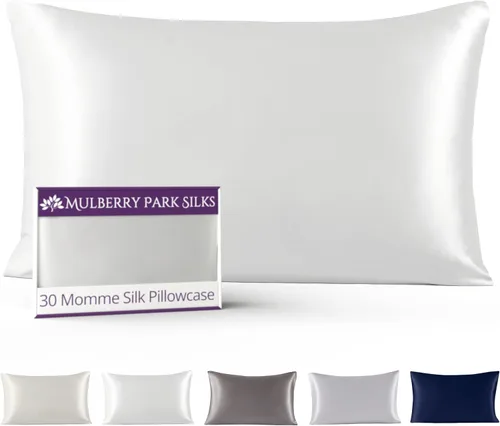 Miniatura 5 de Mulberry Park 30 Momme 100% Pure Mulberry Silk Pillowcase - Luxury Charmeuse Weave for Hair and Skin, Cooling Silk Pillow Cover for Beauty Sleep