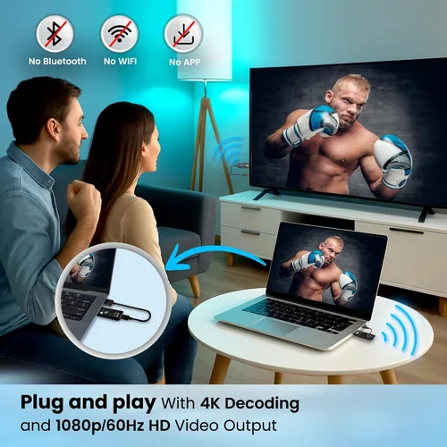 Miniatura 4 de CR4 Transmisor y receptor HDMI inalámbrico, 5G de baja latencia, Plug & Play, entrada 4K/salida 1080P, kit extensor para transmitir video/audio