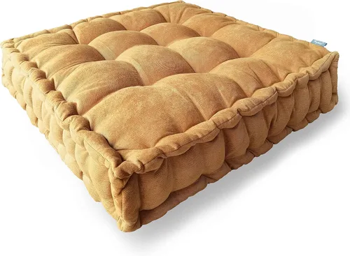 Miniatura 8 de Verpert Almohada de suelo de 25 x 25 pulgadas, cojín cuadrado de meditación, asientos de suelo para adultos, cojín de asiento capitoné de gran