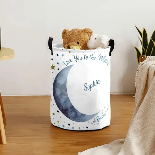 Miniatura 3 de Love You to the Moon and Back - Cesta de almacenamiento grande con asas para cestas de regalo, dormitorio, ropa Color 9