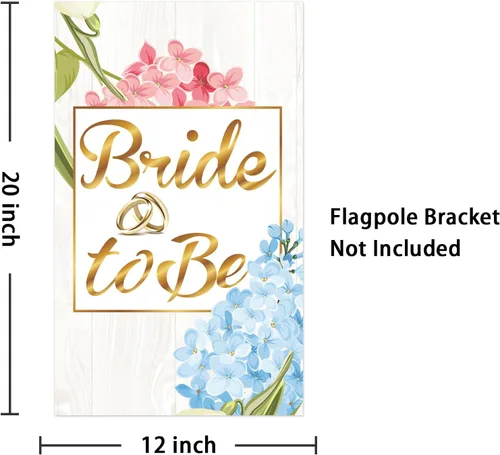 Miniatura 3 de Bandera de jardín de 12 x 20 pulgadas de doble cara para despedida de soltera, compromiso, boda, fiesta, aniversario, fiesta, patio, césped, puerta