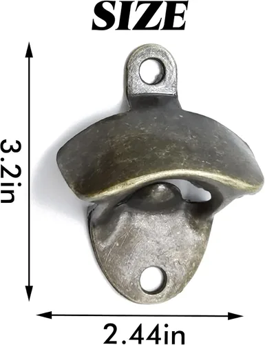 Miniatura 2 de TIHOOD Abrebotellas montado en la pared, 12 piezas, abrebotellas de cerveza vintage, adecuado para bares, hoteles KTV, hogares (bronce verde)