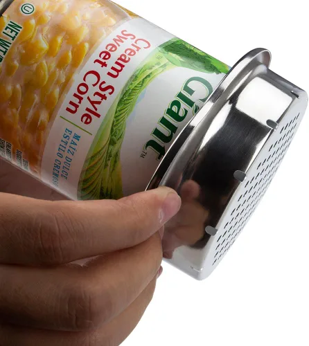 Miniatura 5 de Prensa coladora de atún, colador de latas de atún de acero inoxidable de grado alimenticio con agujeros laterales inferiores para atunes