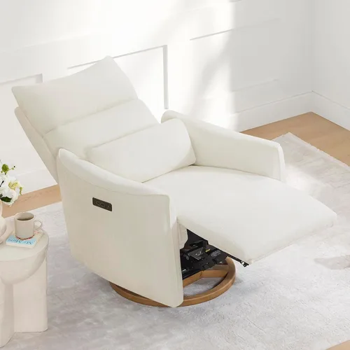 Miniatura 7 de CHITA Silla reclinable giratoria, reclinable mecedora eléctrica para cuarto de bebé, con reposacabezas eléctrico ajustable, certificado FSC, base
