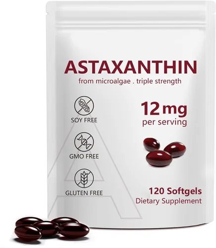 Miniatura 9 de Paquete de 2 suplementos antioxidantes de astaxantina de 12 mg de alta calidad con actividad antioxidante, apoya los ojos, el sistema inmunológico
