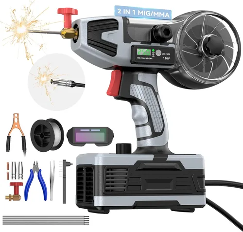 Miniatura 10 de Máquina de soldadura portátil de 110 V, soldador de mano portátil con inversor IGBT 5 ajustes de corriente variable, pistola soldadora eléctrica