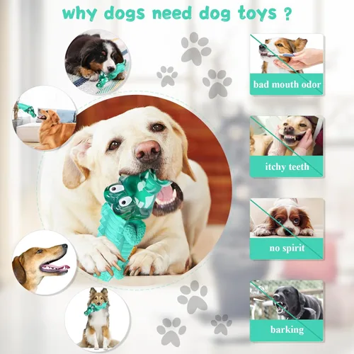 Miniatura 4 de Fuufome Juguetes para Masticación de Perros Grandes para Masticadores Agresivos: Juguete para Perros Casi Indestructible para Mantenerlos Ocupados