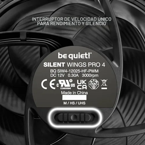 Miniatura 5 de be quiet! Silent Wings Pro 4 120mm PWM 3000 RPM Ventilador de enfriamiento premium de bajo ruido 4-Pino BL098 Negro