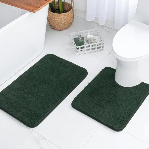 Miniatura 61 de MIULEE Juego de 2 alfombras de baño antideslizantes peludas extra gruesas y suaves, alfombrillas de baño de microfibra suave absorbente de agua
