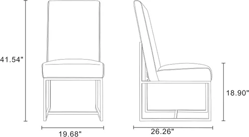 Miniatura 4 de Manhattan Comfort Element Mid Century - Silla de comedor tapizada moderna, juego de 6, color azul