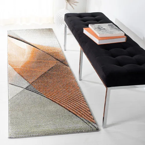 Miniatura 26 de SAFAVIEH Hollywood Collection - Alfombra decorativa de 2 pies 7 pulgadas x 5 pies, gris y azul, diseño moderno de mediados de siglo, no desprende
