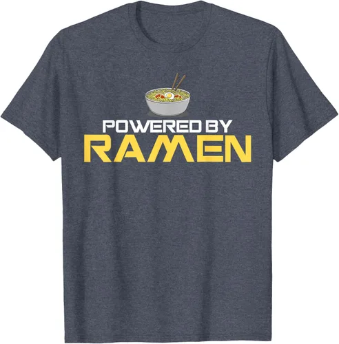 Miniatura 98 de Camiseta de fideos de anime japoneses Powered By Ramen, Negro, S