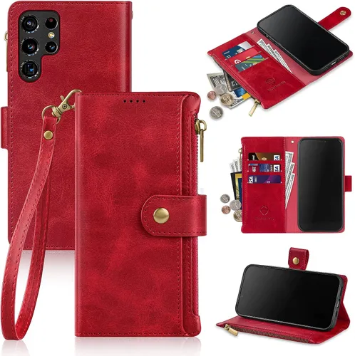 Miniatura 14 de Antsturdy Samsung Galaxy S22 Ultra - Cartera con tarjetero para mujeres y hombres, funda para teléfono Galaxy S22 Ultra 5G, bloqueo RFID, piel