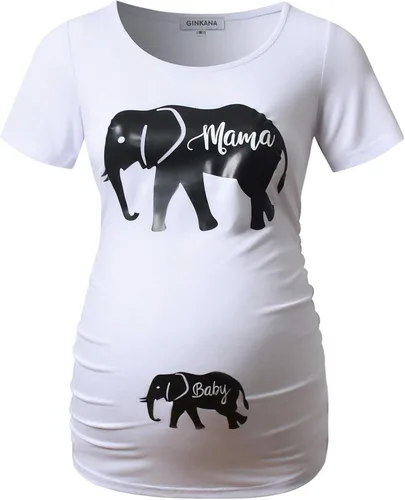 Miniatura 15 de GINKANA Blusas de maternidad de manga corta, diseño floral, fruncido, casual, para mamá, para embarazo
