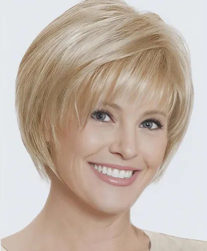 SEVENCOLORS - pelucas cortas rubias para mujer, corte pixie, con flequillo, pelucas de pelo liso con capas, pelo corto, aspecto natural, sintético,