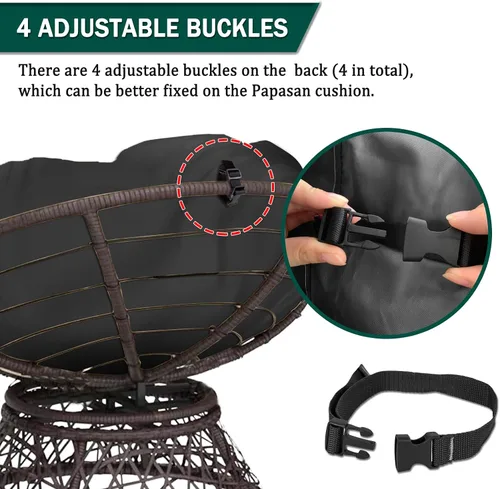 Miniatura 3 de Papasan Funda de cojín impermeable solamente, (para fundas de cojín para sillas Papasan de 47 a 55 pulgadas, para interiores y exteriores)
