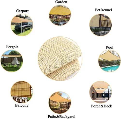 Miniatura 3 de Tela para Sombra 90% 6x6 Pies de Malla para Sombra y Red de Cobertura para Pérgola, Jardín, Exterior, Patio, Terraza, Traspatio