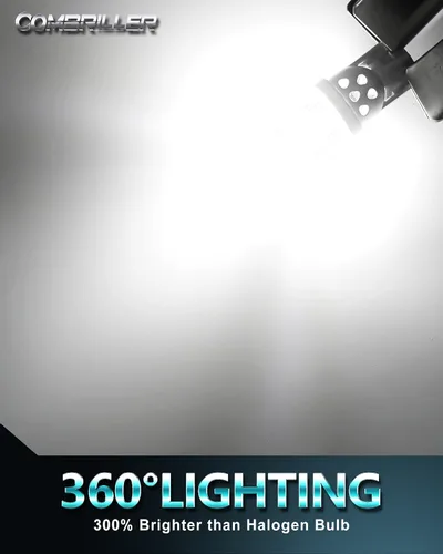 Miniatura 2 de Combriller 194 - Foco de luz LED blanco, 168 T10 W5W 2825, focos LED con cubierta protectora y diseño de disipador de calor tallado en hueco, focos