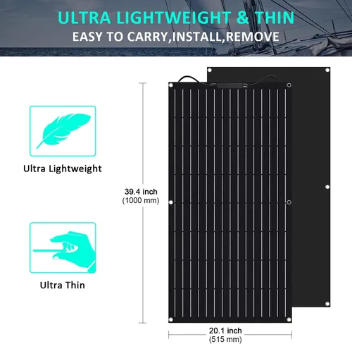 Miniatura 2 de Kit solar eólico de 500 W, sistema de 12 V fuera de la red: generador de turbina eólica de 400 W + 1 panel solar flexible ETFE de 100 W +