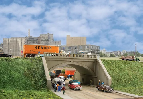 Miniatura 27 de Walthers Cornerstone Serie Kit Caballete de Escala HO con Puente de Viga de Cubierta de Acero