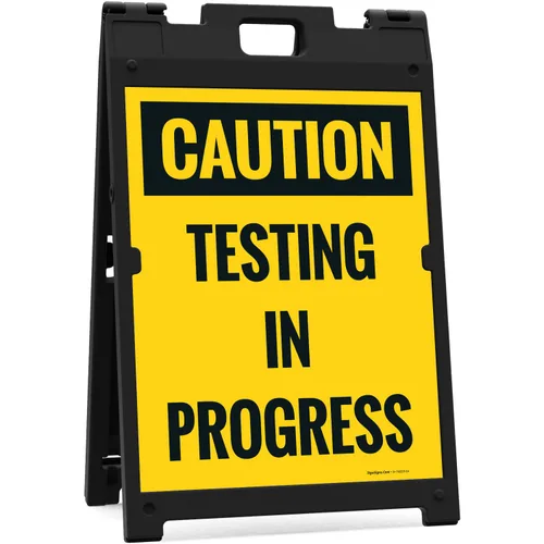 Miniatura 10 de Caution Testing in Progress Sidewalk Sign Kit, 10x16 Inches, Replacement Panels (2 Pack) Thick HDPS Plastic, Made in USA by Sigo Signs