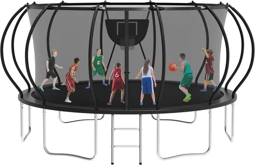 KOFUN Tranpoline Outdoor 16FT 14FT 12FT 10FT 8FT Tranpoline with Basketball Hoop 1500LBS & ASTM Approved & Easy Install, Recreational Tranpolines