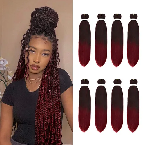 Miniatura 11 de 8 paquetes de extensiones preestiradas - 16 pulgadas de cabello trenzado premium, 55G/paquete, sin picazón, fijación en agua caliente, textura Perm