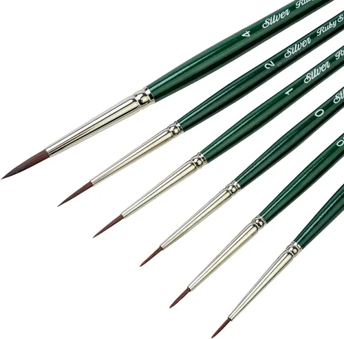 Miniatura 13 de Silver Brush Limited RSS-2560S - Juego de pinceles de satén rubí, tamaño redondo 4, tamaño brillante 10, peine de hierba Filbert de 1/2 pulgada