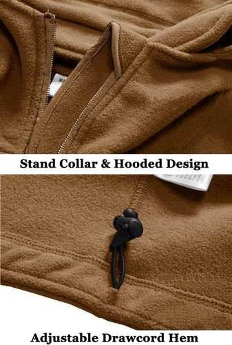 Miniatura 6 de BIYLACLESEN Chaquetas tácticas de forro polar Softshell para hombre con cremallera completa