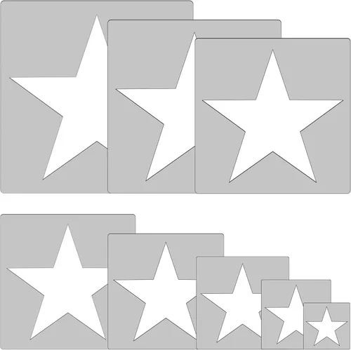 8 plantillas grandes para pintar plantilla de estrella de 5 puntos, plantilla de pintura de plástico reutilizable para pintura artística en papel de