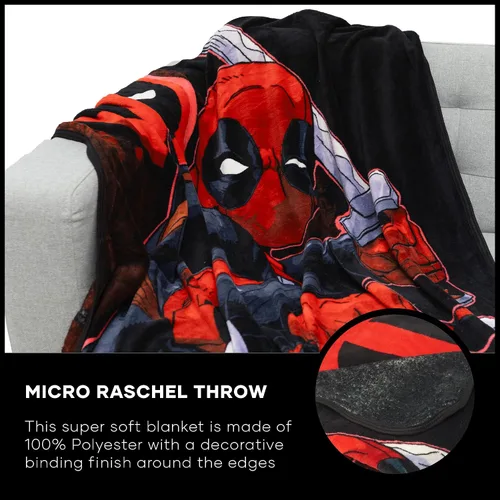 Miniatura 7 de Northwest Deadpool Micro Raschel - Manta de 46 x 60 pulgadas, espadachín