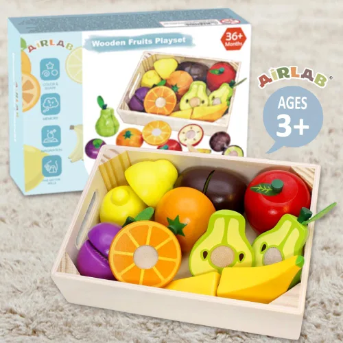 Miniatura 7 de Comida de madera para niños, cocina para cortar frutas, juguetes para niños pequeños, simulación de verduras, regalo para niños y niñas, juguetes