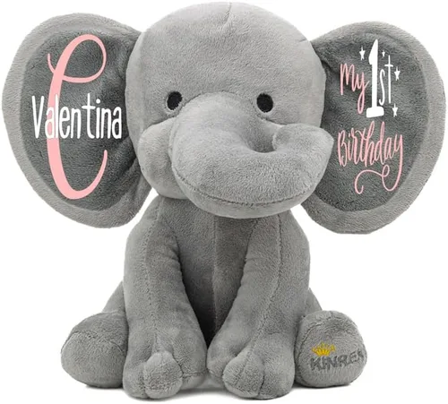 Miniatura 13 de Animal de Peluche Elefante Personalizado - Anuncio Personalizado de Estadísticas de Nacimiento Animales de Peluche Elefante para Bebés, Baby Shower