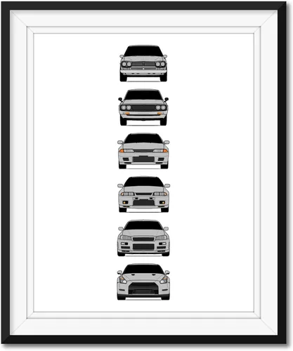 Miniatura 6 de Custom Car Posters Póster hecho a mano compatible con Nissan Skyline GT-R e impresión de Nissan Skyline GTR (KPGC10, KPGC110, R32, R33, R34, R35)